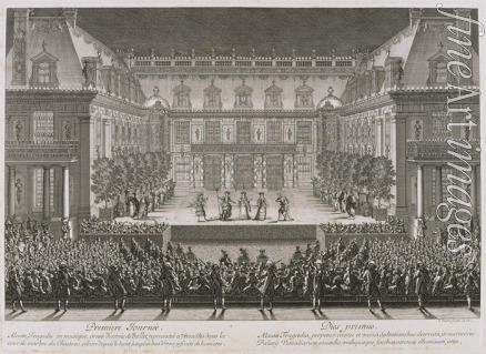 Le Pautre Jean - Jean-Baptiste Lully's opera Alceste being performed in the marble courtyard at the Palace of Versailles, 1674
