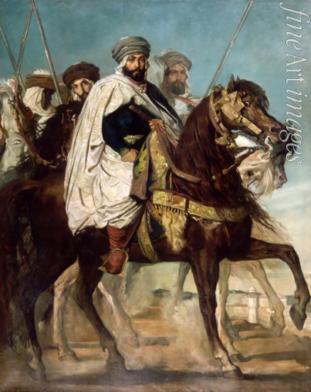 Chassériau Théodore - Ali-Ben-Hamet, Kalif von Constantine und Führer der Haraktas mit Gefolge