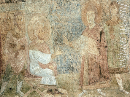 Altrussische Fresken - Der heilige Georg vor dem Kaiser Diokletian