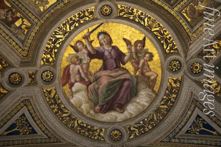 Raffael (Raffaello Sanzio da Urbino) - Justiz (Fresko in Stanza della Segnatura)