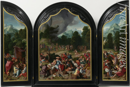 Leyden Lucas van - Triptychon mit der Anbetung des Goldenen Kalbes