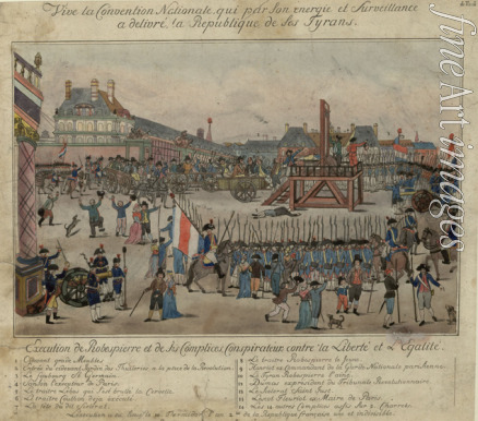 Unbekannter Künstler - Die Hinrichtung Robespierres und seiner Anhänger am 28. Juli 1794