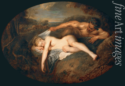 Watteau Jean Antoine - Nymph and Satyr (Jupiter and Antiope)