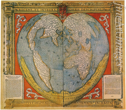 Fine Oronce - Heart Shaped World Map