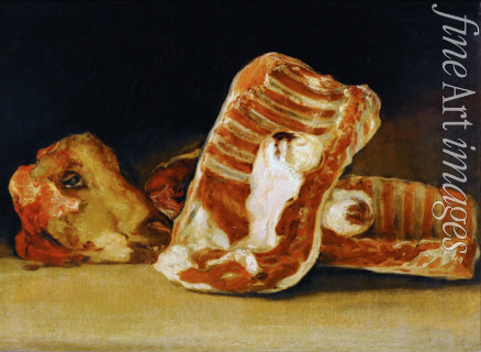 Goya Francisco de - Still life of Sheep's Ribs and Head (The Butcher's counter)