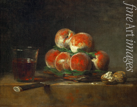 Chardin Jean-Baptiste Siméon - Korb mit Pfirsichen