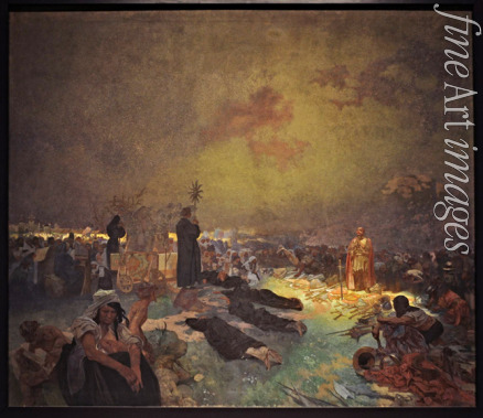 Mucha Alfons Marie - Nach der Schlacht auf dem Berge Vitkov (Gemäldezyklus Das Slawische Epos)