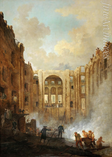 Robert Hubert - Fire at the Opera House of the Palais-Royal in 1781