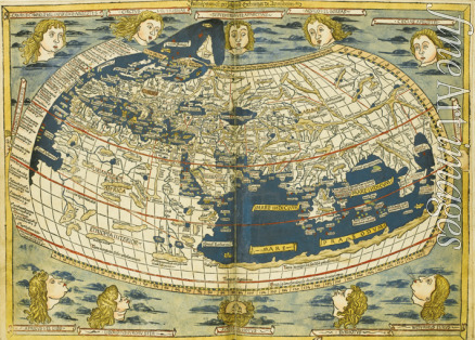 Germanus Donnus Nicolaus - Weltkarte der Cosmographia von Ptolemäus