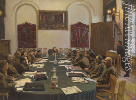 Brodski Isaak Israilewitsch - Sitzung des Revolutionären Militärrats der UdSSR unter Vorsitz von Kliment Woroschilow