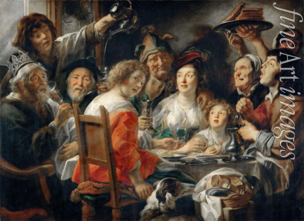 Jordaens Jacob - The King Drinks, or Family Meal on the Feast of Epiphany