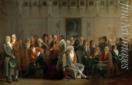 Boilly Louis-Léopold - Zusammentreffen der Künstler im Atelier von Isabey