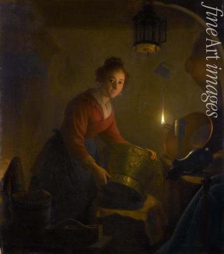 Versteegh Michiel - Woman in a Kitchen by Candlelight