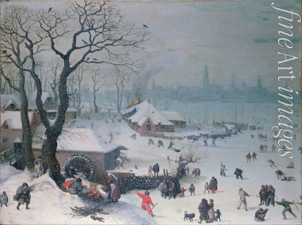 Valckenborch Lucas van - Winter Landscape with Snowfall near Antwerp