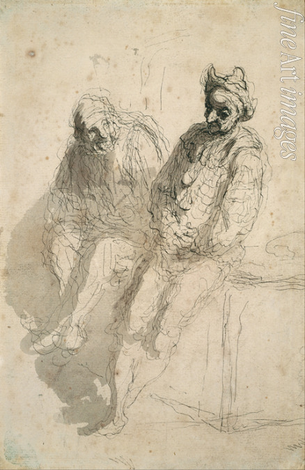 Daumier Honoré - Zwei Gaukler (Deux saltimbanques)