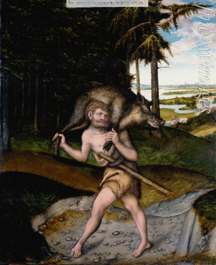 Cranach Lucas the Elder - Heracles and the Erymanthian Boar (From The Labours of Hercules)