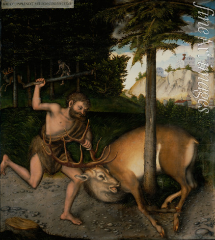 Cranach Lucas the Elder - Hercules capturing the Ceryneian Hind (From The Labours of Hercules)