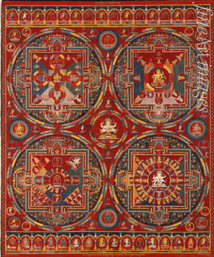 Tibetan culture - Sakya order. Four Mandalas of the Vajravali Series (Thangka)
