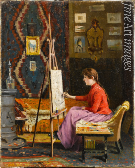 Pasha (Pasa) Halil - Girl Painter and Her Studio