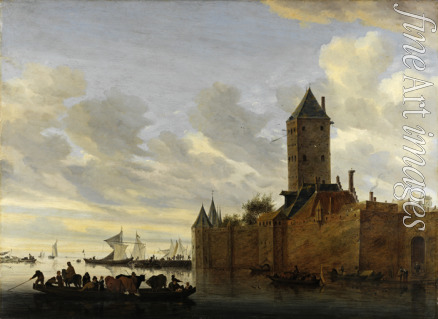 Ruisdael Salomon Jacobsz van - Flussmündung mit befestigter Stadt