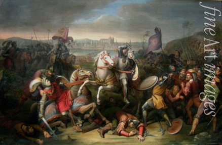 Riepenhausen Johann Christian - Herzog Erich der Ältere von Calenberg rettet den Kaiser Maximilian in der Schlacht von Mengersbach bei Regensburg 1504