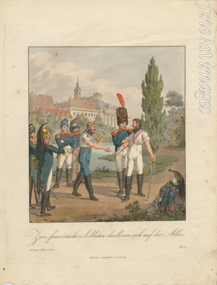 Geissler Christian Gottfried Heinrich - Zwei französische Soldaten duellieren sich auf der Allee