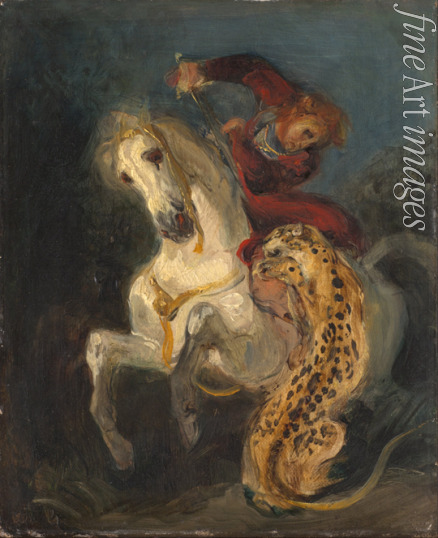Delacroix Eugène - Rider Attacked by a Jaguar