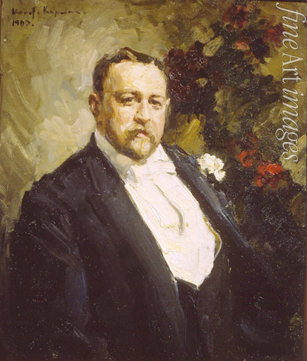 Korowin Konstantin Alexejewitsch - Porträt des Sammlers Iwan Abramowitsch Morosow (1871-1921)