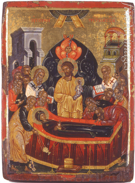 Byzantinische Ikone - Das Entschlafen der Gottesmutter