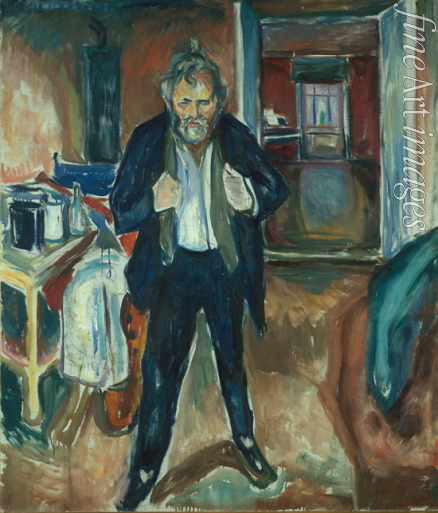 Munch Edvard - Sleepless Night. Self-Potrait in Inner Turmoil