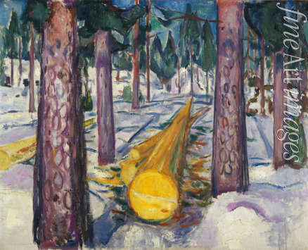 Munch Edvard - Der gelbe Baumstamm