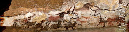 Jungpaläolithische Kunst - Felsbild des Einhorns (Felsbild des schwarzen Bären) von Lascaux