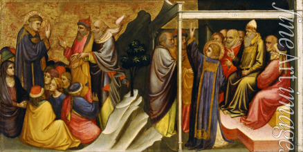 Mariotto di Nardo - Predellatafel: Heiliger Stephanus vor dem Synhedrion