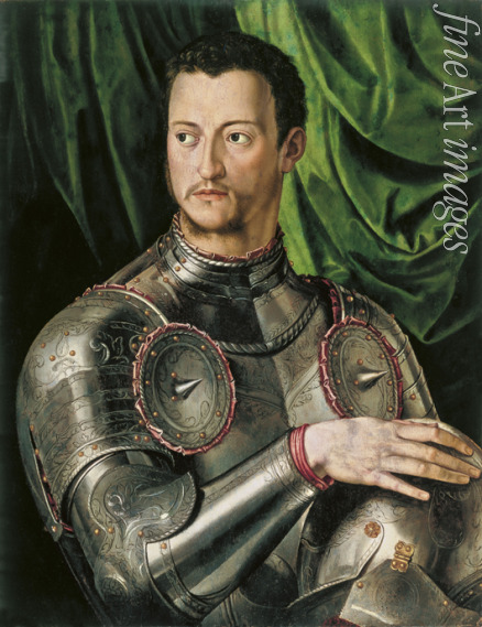 Bronzino Agnolo - Porträt Cosimo I. de' Medici, Grossherzog von Toskana (1519-1574) in Rüstung