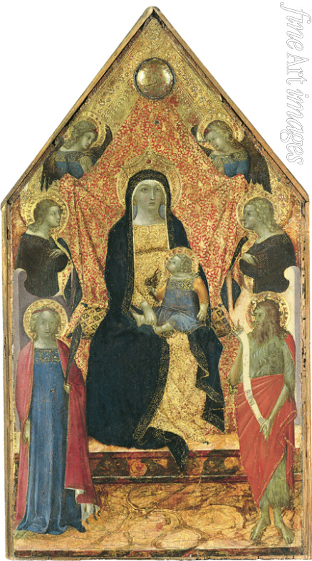 Bulgarini Bartolomeo - Thronende Madonna mit Kind zwischen vier Engeln und Heiligen