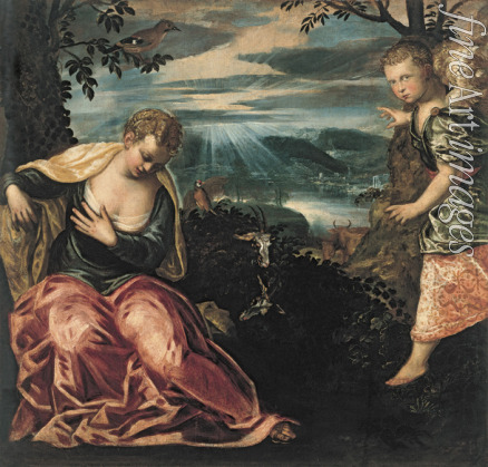 Tintoretto Jacopo - Die Verkündigung der Geburt Samsons an die Frau Manoachs durch einen Engel