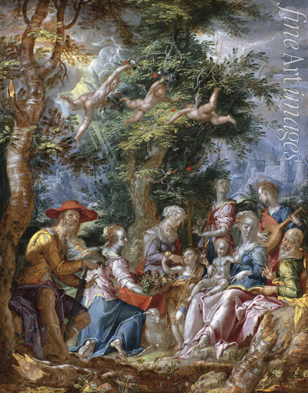 Wtewael Joachim - Die Heilige Familie mit den Heiligen und Engeln
