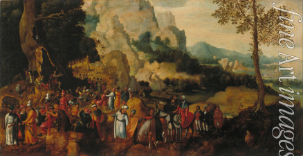 Herri met de Bles Henri de - Landschaft mit Johannes dem Täufer predigend