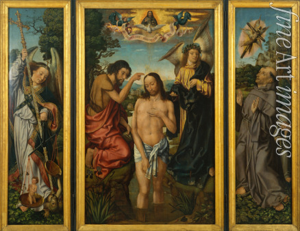 Meister von Frankfurt - Triptychon der Taufe Christi