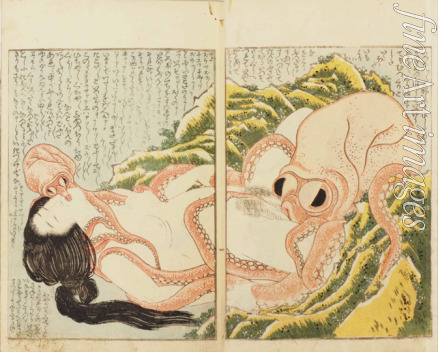 Hokusai Katsushika - Der Traum der Fischersfrau