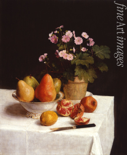 Fantin-Latour Henri - Still life with primroses and pears