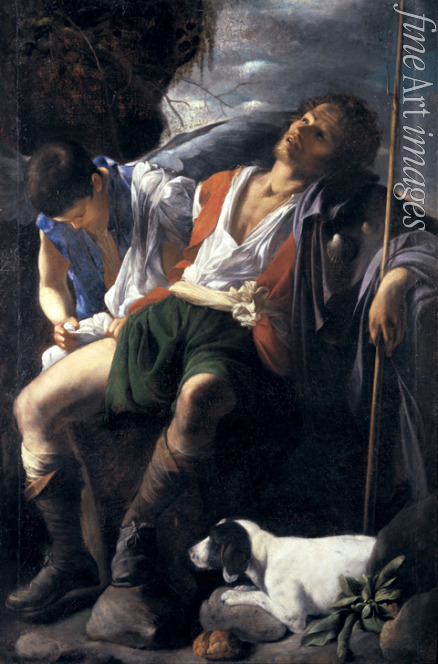 Saraceni Carlo - Heiliger Rochus, von einem Engel gepflegt