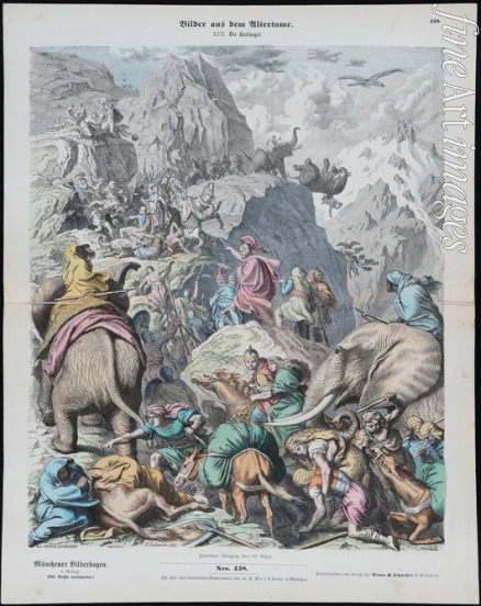 Leutemann Gottlob Heinrich - Hannibal Crosses the Alps (from Münchener Bilderbogen)