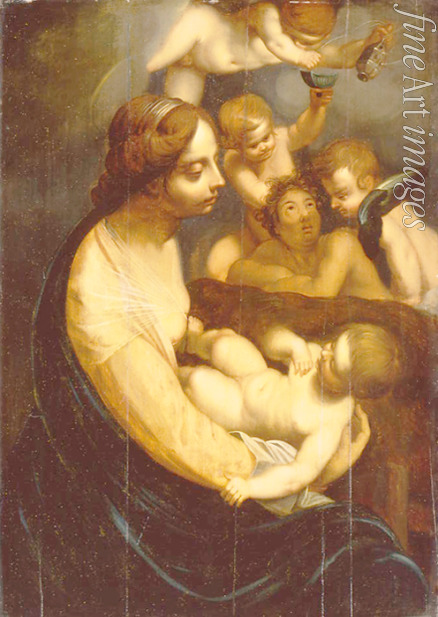 Italian master - Virgin and child with angels