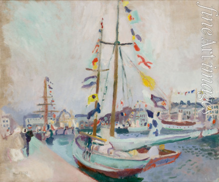 Dufy Raoul - Yacht mit Flaggen in Le Havre