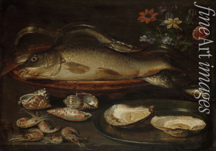 Peeters Clara - Still life with fish, oysters and shrimps