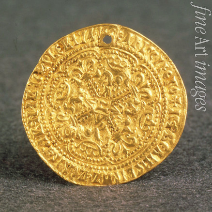 Numismatic Russian coins - Coin (Korabelnik) of Tsar Ivan III (Averse: blossom cross)