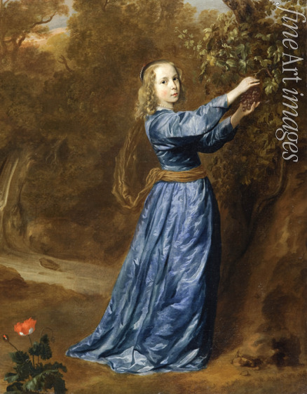 Mytens (Mijtens) Johannes (Jan) - Portrait of a girl picking grapes