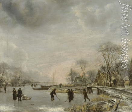 Cappelle Jan van de - Winter landscape with Kolf players