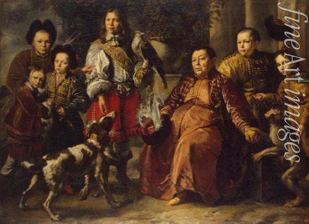 Schultz Daniel the Younger - Crimean falconer of King John Casimir with his family (Family portrait)